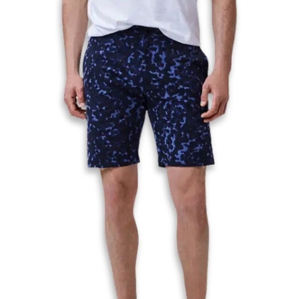 Good Man Brand Chino Shorts Flex Pro Jersey Lightweight Flat Front Blue M M NWOT